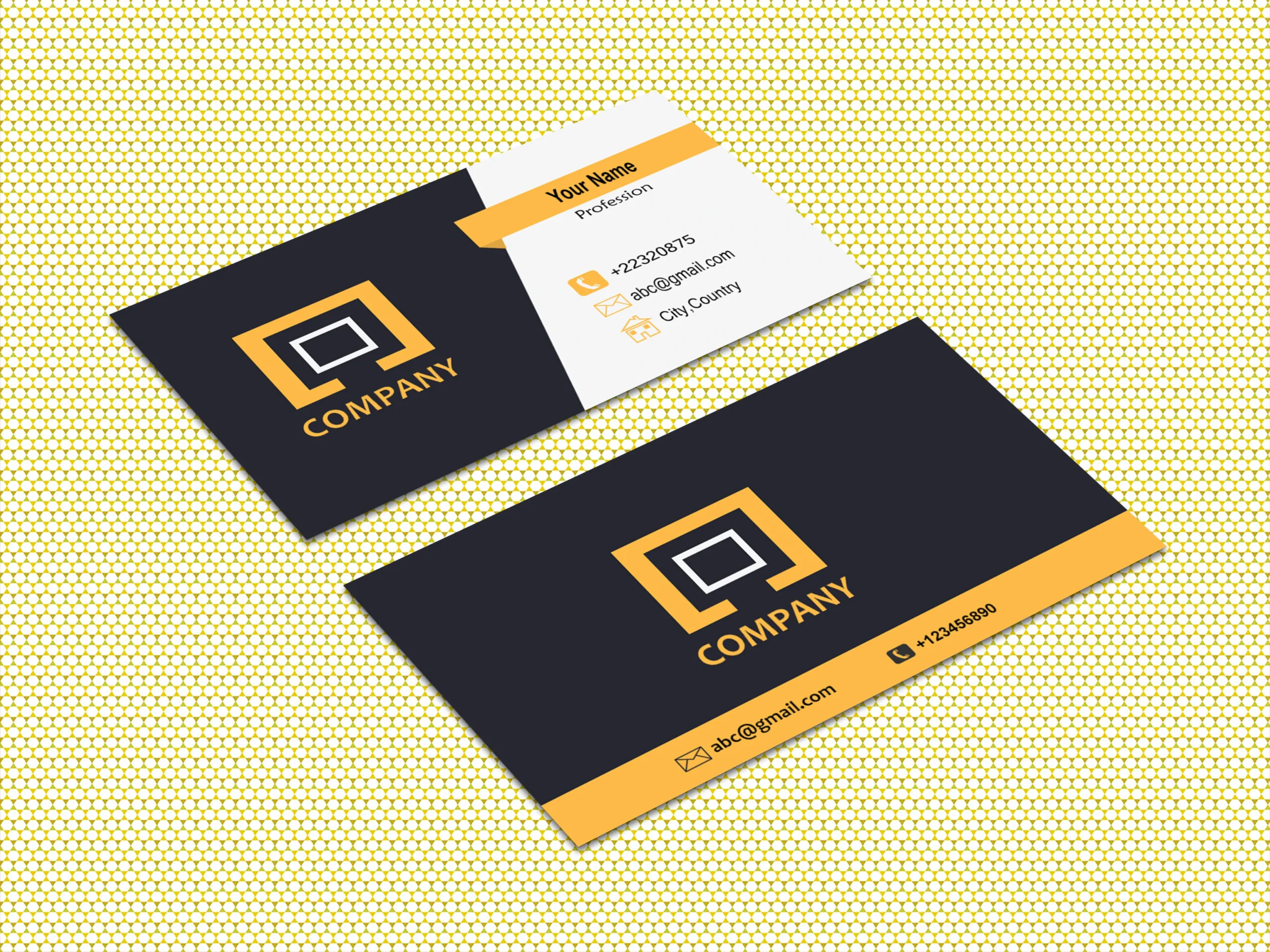 examples of business cards showing where to use a logo