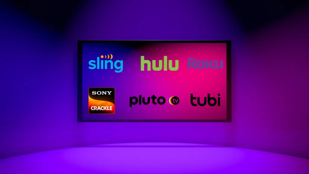 smart tv with streaming services displayed