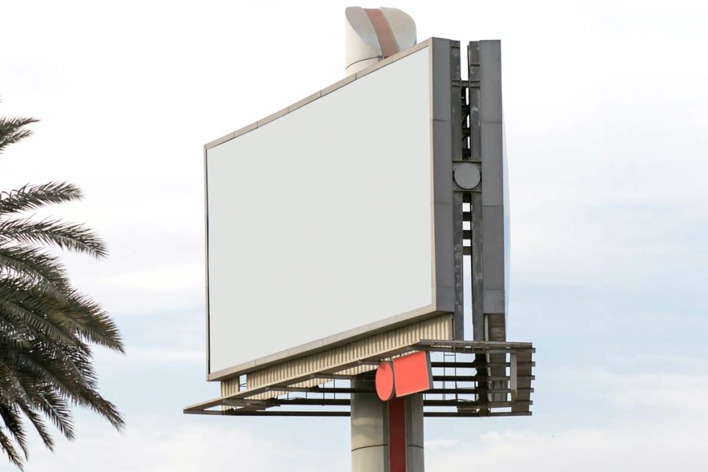Large blank billboard advertising